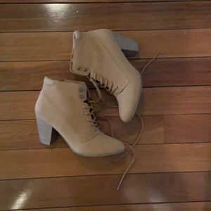 Tan combat boots